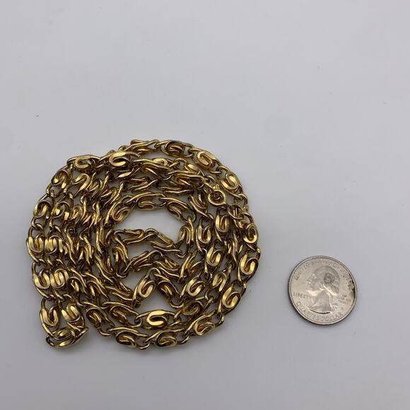 Gold Plated Chain Greek-key Pattern Necklace - Picture 10 of 10